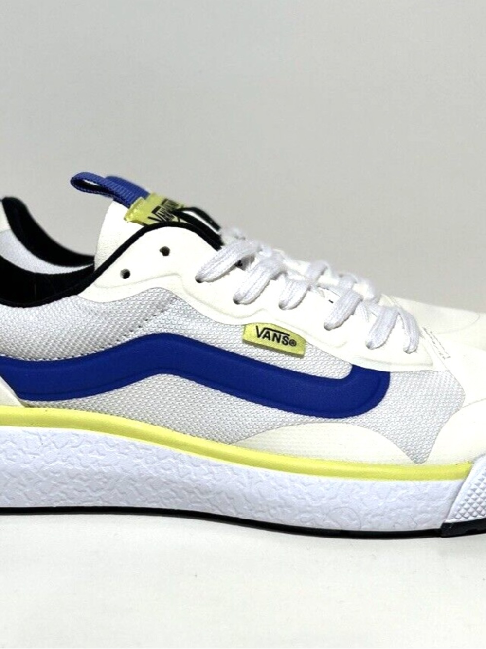 Vans White, Blue & Yellow Low-Top Skate Sneakers
